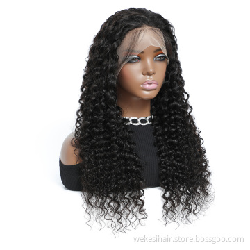 Lace Frontal Wholesale Cheap hd Lace Wig Deep Curly Raw Virgin Cuticle Aligned hair Brazilian Wigs Human Hair Lace Front